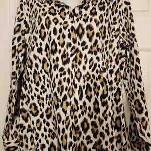 Chico's Leopard Print Blouse - Black, Brown, White